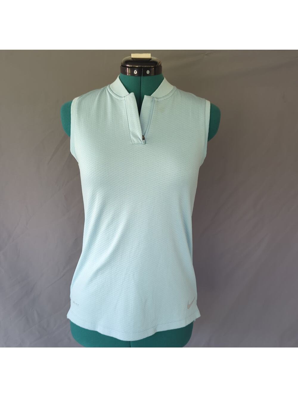 Nike Golf Dri-FIT Sleeveless Polo Top XS Light Blue Tennis Pickleball Golfcore